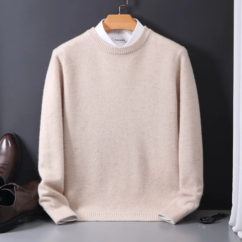 Herren - Klassischer Rundhals-Pullover - Hochwertige Baumwolle - Bequeme Passform für jeden Anlass