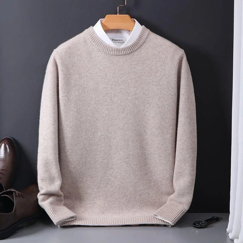 Herren - Klassischer Rundhals-Pullover - Hochwertige Baumwolle - Bequeme Passform für jeden Anlass