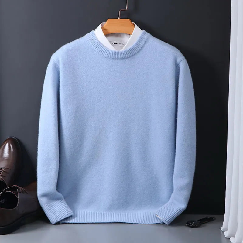 Herren - Klassischer Rundhals-Pullover - Hochwertige Baumwolle - Bequeme Passform für jeden Anlass