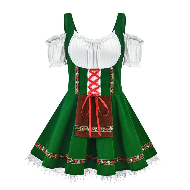 Damen Mini Elegante Oktoberfest Dirndl Kleid