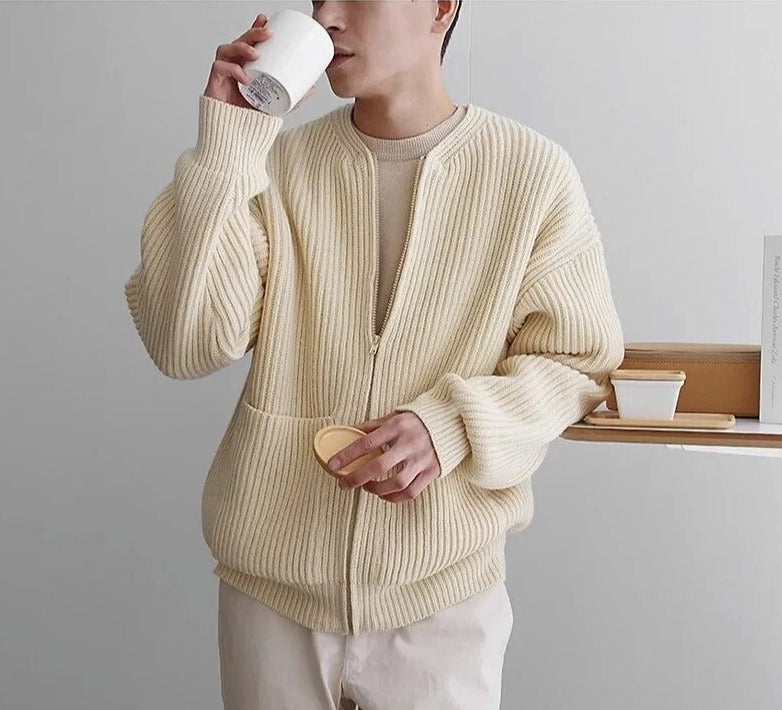 Herren - Strickjacke mit Reißverschluss - Kuscheliger Strickstil - Ideale Übergangsjacke für jeden Anlass