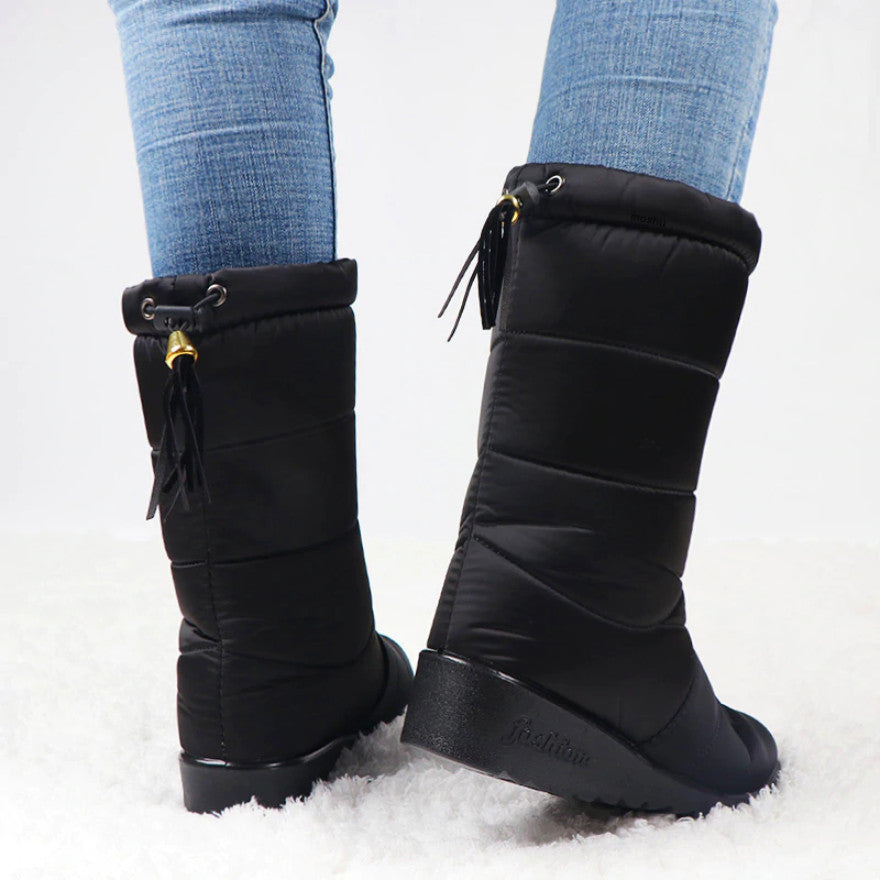 Wasserdichte Winterstiefel aus warmer Baumwolle für Frauen