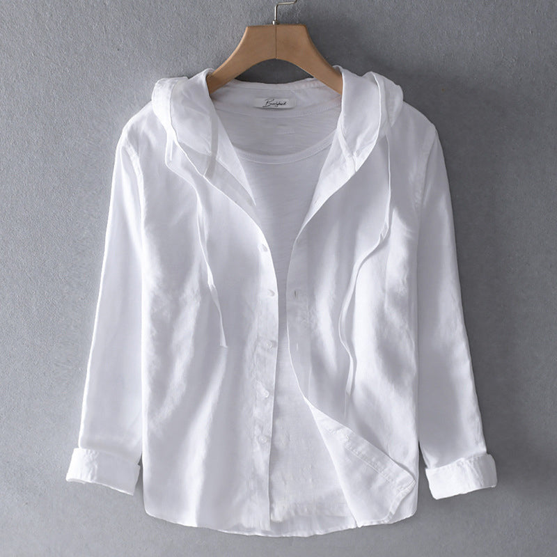 Damen - Leichtes Kapuzen-Button-Up mit langen Ärmeln - Weichem Material - Bequem und stilvoll für jeden Anlass