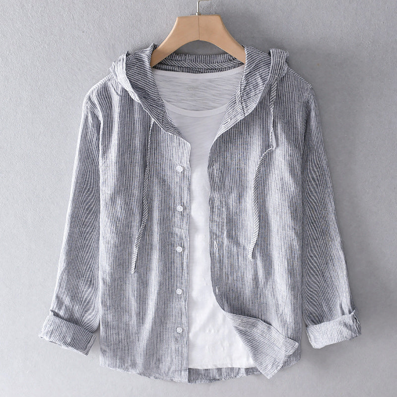Damen - Leichtes Kapuzen-Button-Up mit langen Ärmeln - Weichem Material - Bequem und stilvoll für jeden Anlass