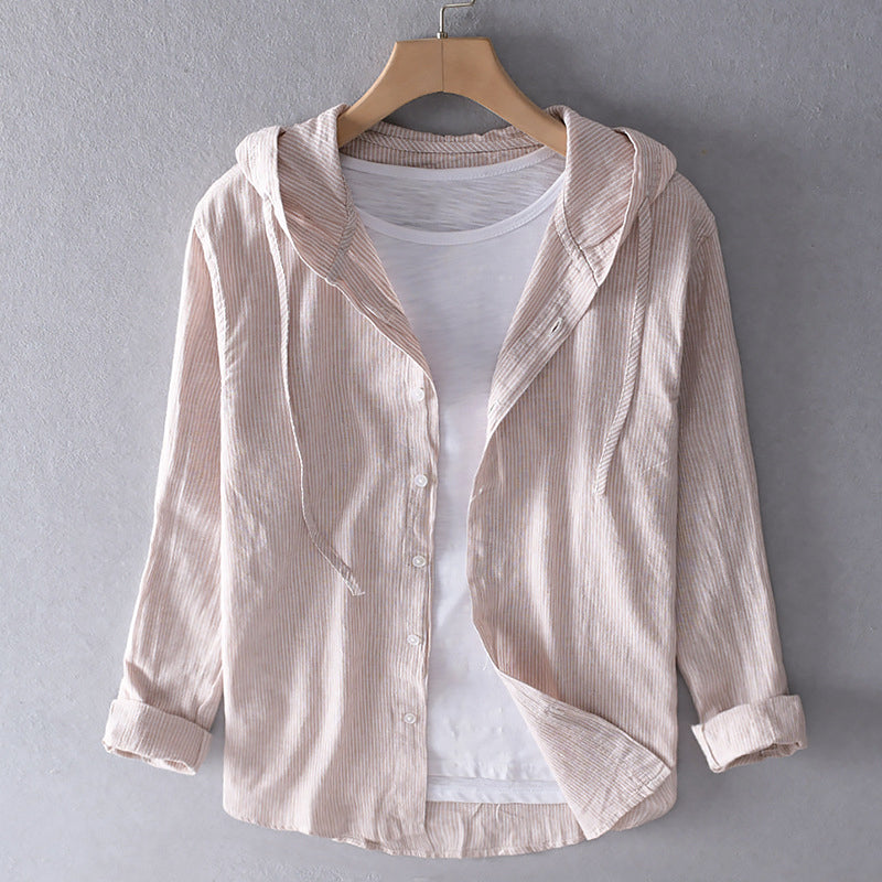 Damen - Leichtes Kapuzen-Button-Up mit langen Ärmeln - Weichem Material - Bequem und stilvoll für jeden Anlass
