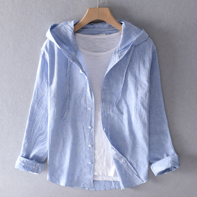 Damen - Leichtes Kapuzen-Button-Up mit langen Ärmeln - Weichem Material - Bequem und stilvoll für jeden Anlass