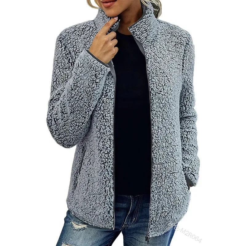 Damen - Fleece-Jacke mit Reißverschluss - Kuschelig - Weiches Material - Ideal zum Überziehen für jeden Anlass