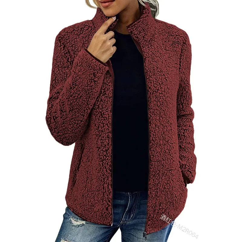 Damen - Fleece-Jacke mit Reißverschluss - Kuschelig - Weiches Material - Ideal zum Überziehen für jeden Anlass