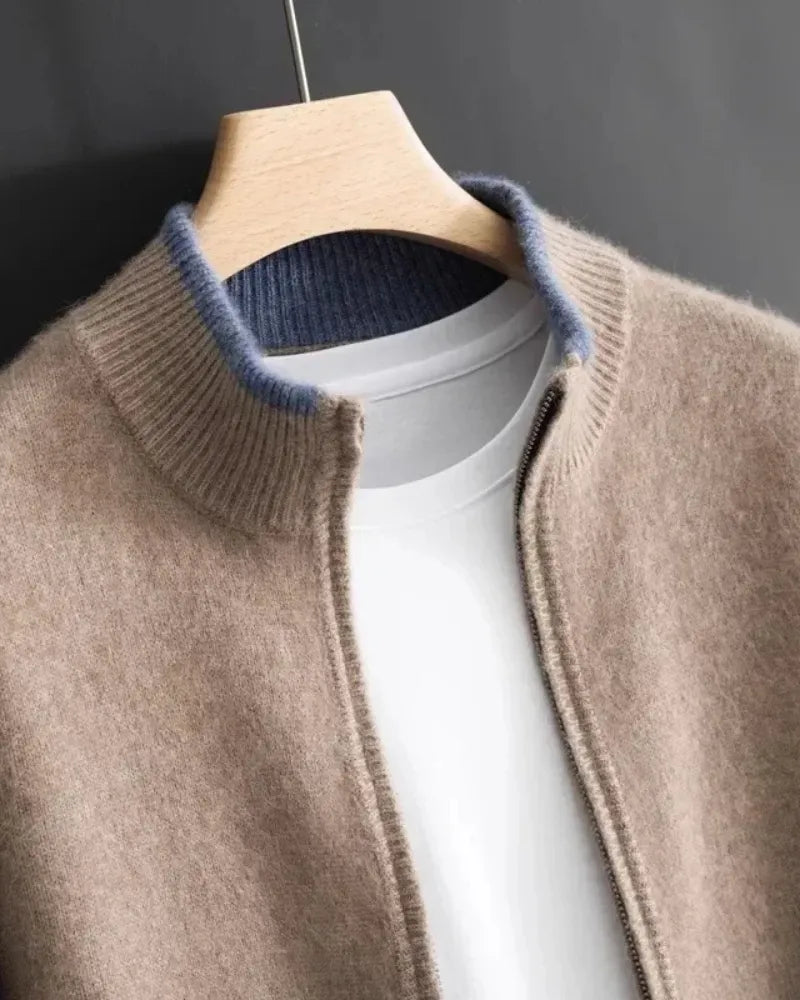 Herren - Jacke - Kaschmir - Zip-Up - Warme Freizeit- und Outdoor-Bekleidung für jeden Anlass
