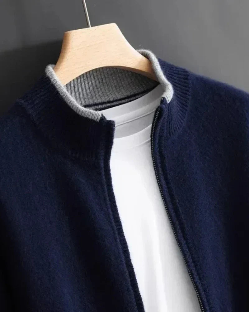 Herren - Jacke - Kaschmir - Zip-Up - Warme Freizeit- und Outdoor-Bekleidung für jeden Anlass