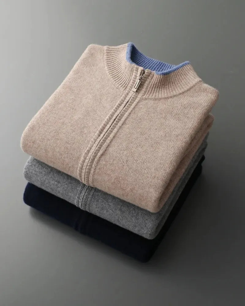 Herren - Jacke - Kaschmir - Zip-Up - Warme Freizeit- und Outdoor-Bekleidung für jeden Anlass