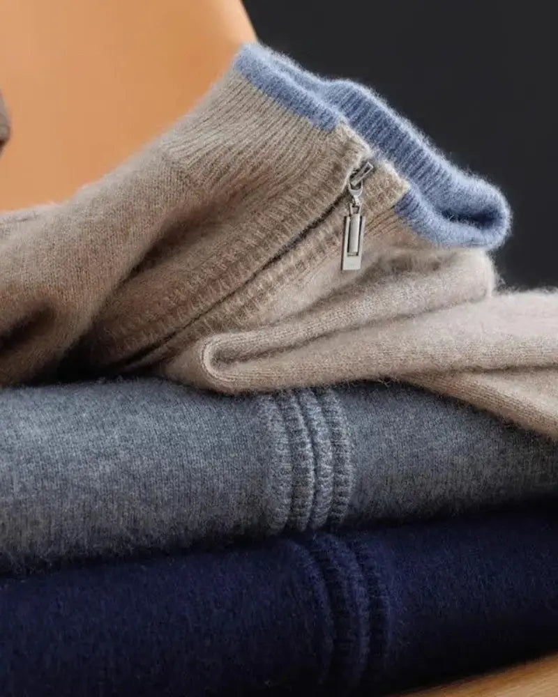 Herren - Jacke - Kaschmir - Zip-Up - Warme Freizeit- und Outdoor-Bekleidung für jeden Anlass