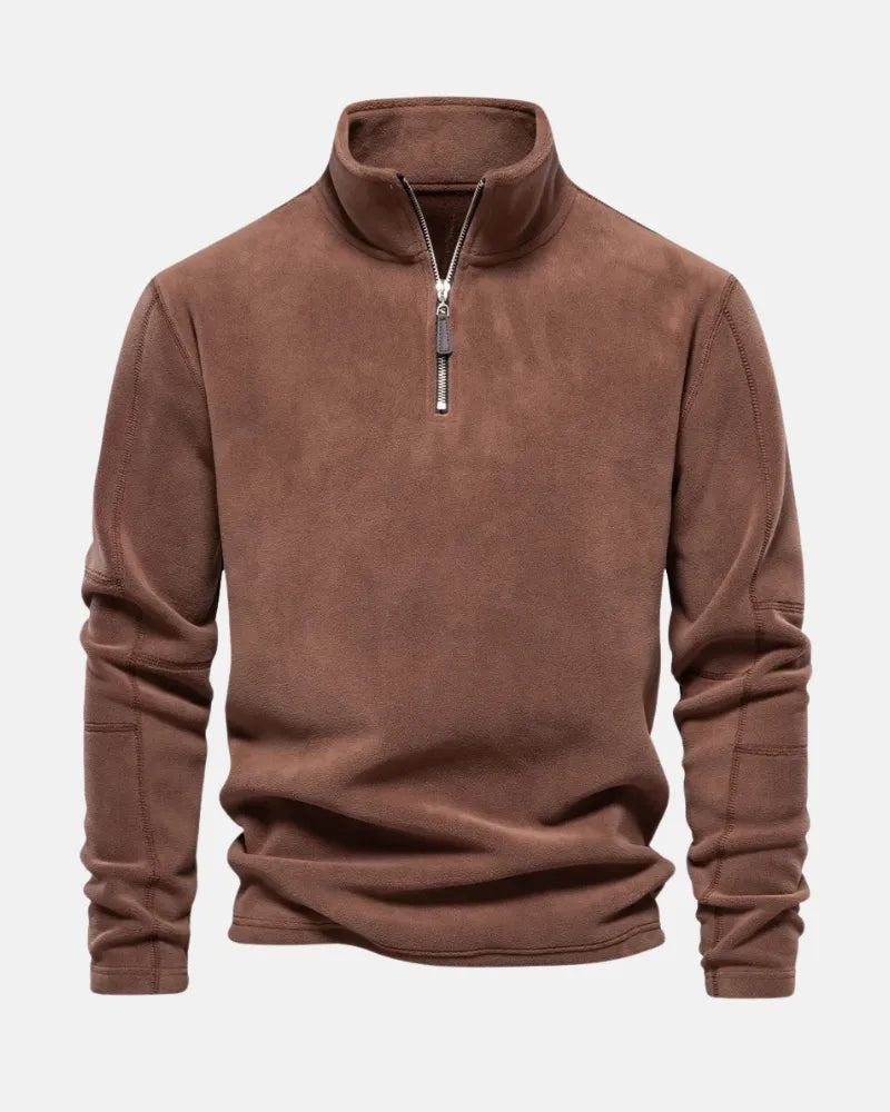 Herren - Pullover - Fleece - Half-Zip Warm Layer - Gemütliche Highland Style Jacke für kalte Tage