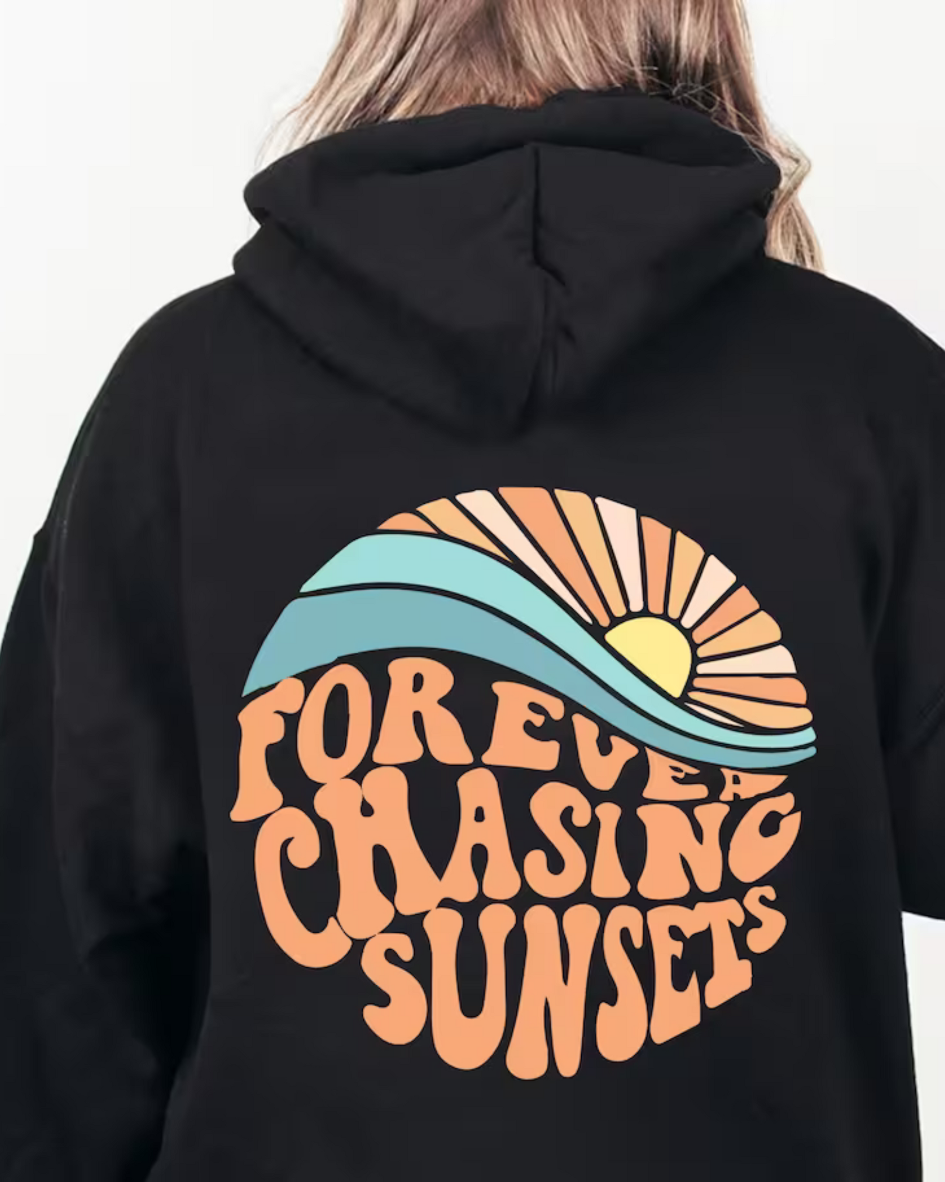 Kyra | Bequemes Kapuzenpulli "Forever chasing sunsets"