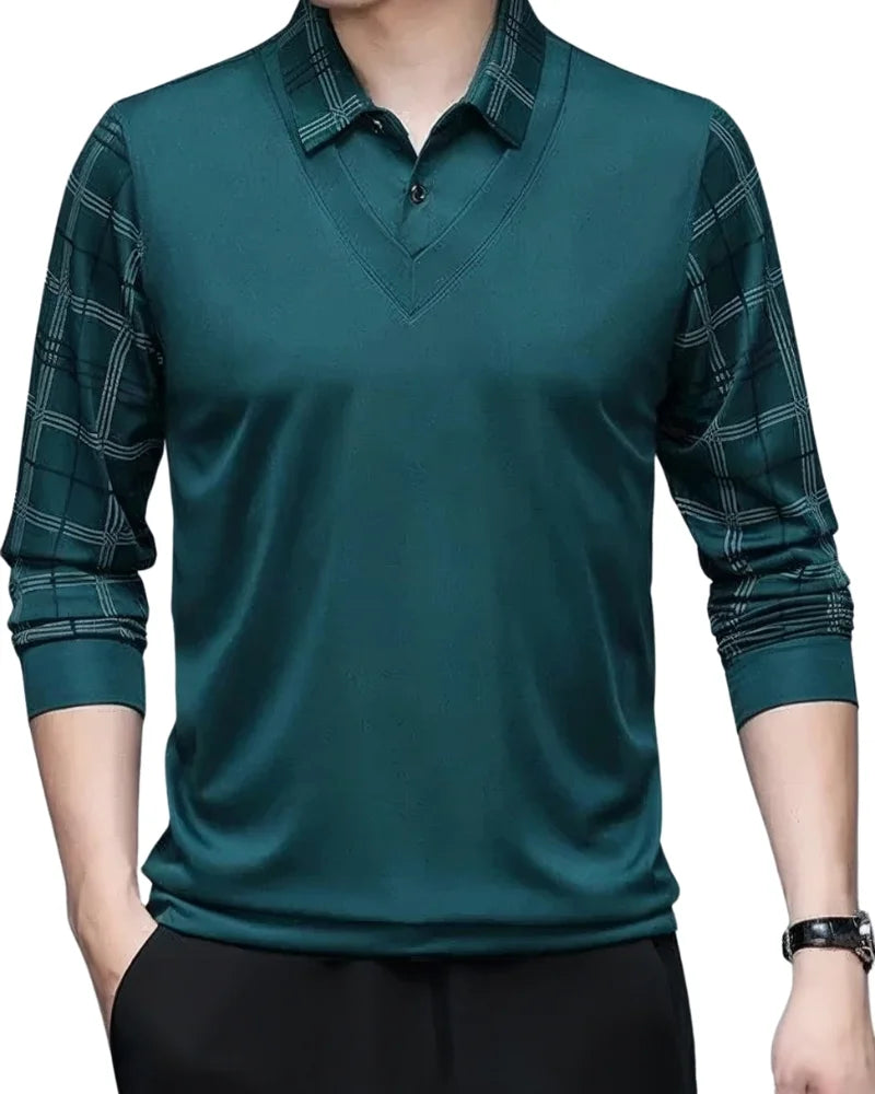 Herren - Langarm-Polo - Bequeme Baumwollmischung - Stilvolle Freizeitkleidung für jeden Anlass