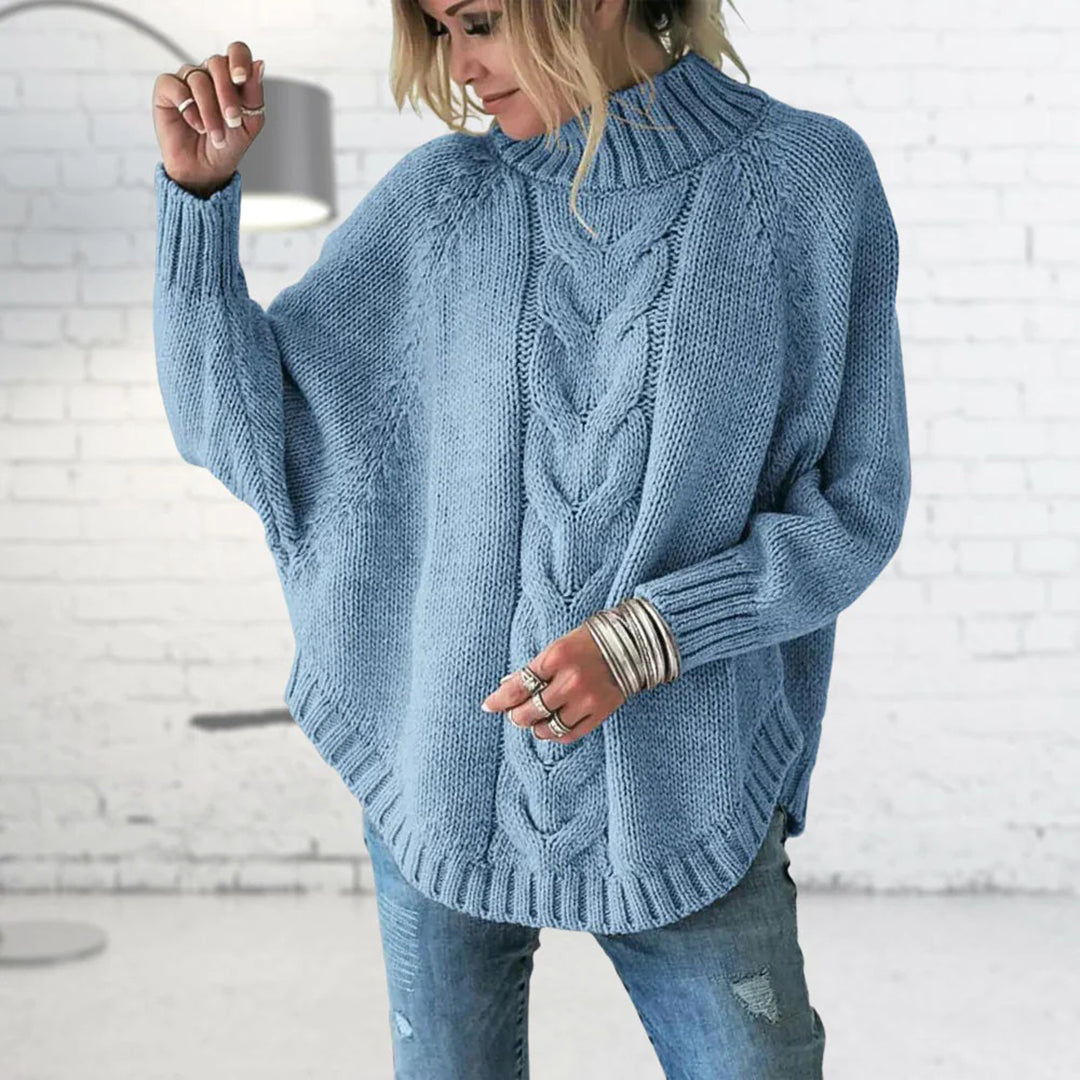 Damen - Rollkragen-Strickpullover - Dickem Strick - Lockere Passform - Bequemer und stylischer Pullover für kalte Tage