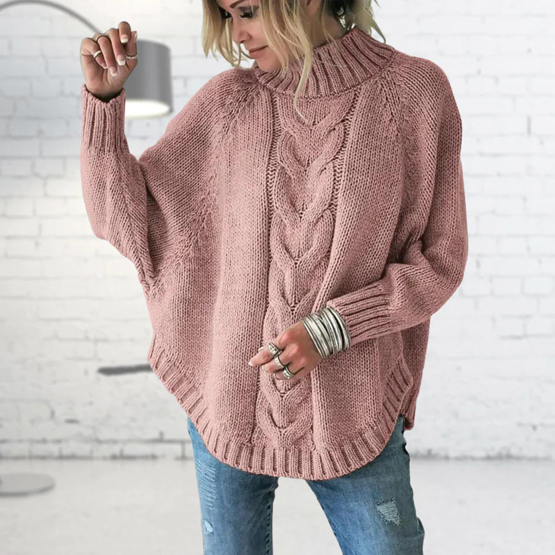 Damen - Rollkragen-Strickpullover - Dickem Strick - Lockere Passform - Bequemer und stylischer Pullover für kalte Tage