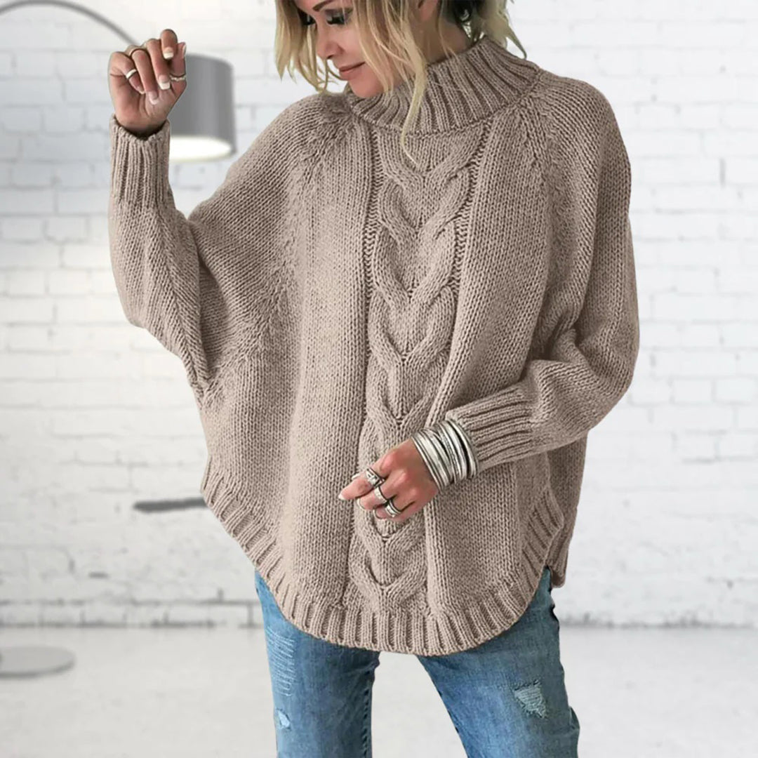Damen - Rollkragen-Strickpullover - Dickem Strick - Lockere Passform - Bequemer und stylischer Pullover für kalte Tage