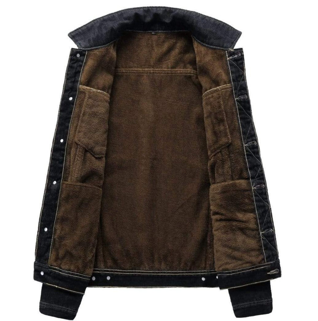 Herren - Jeansjacke - Fleece Gefütterte - Warme und stylische Oberbekleidung für kaltes Wetter