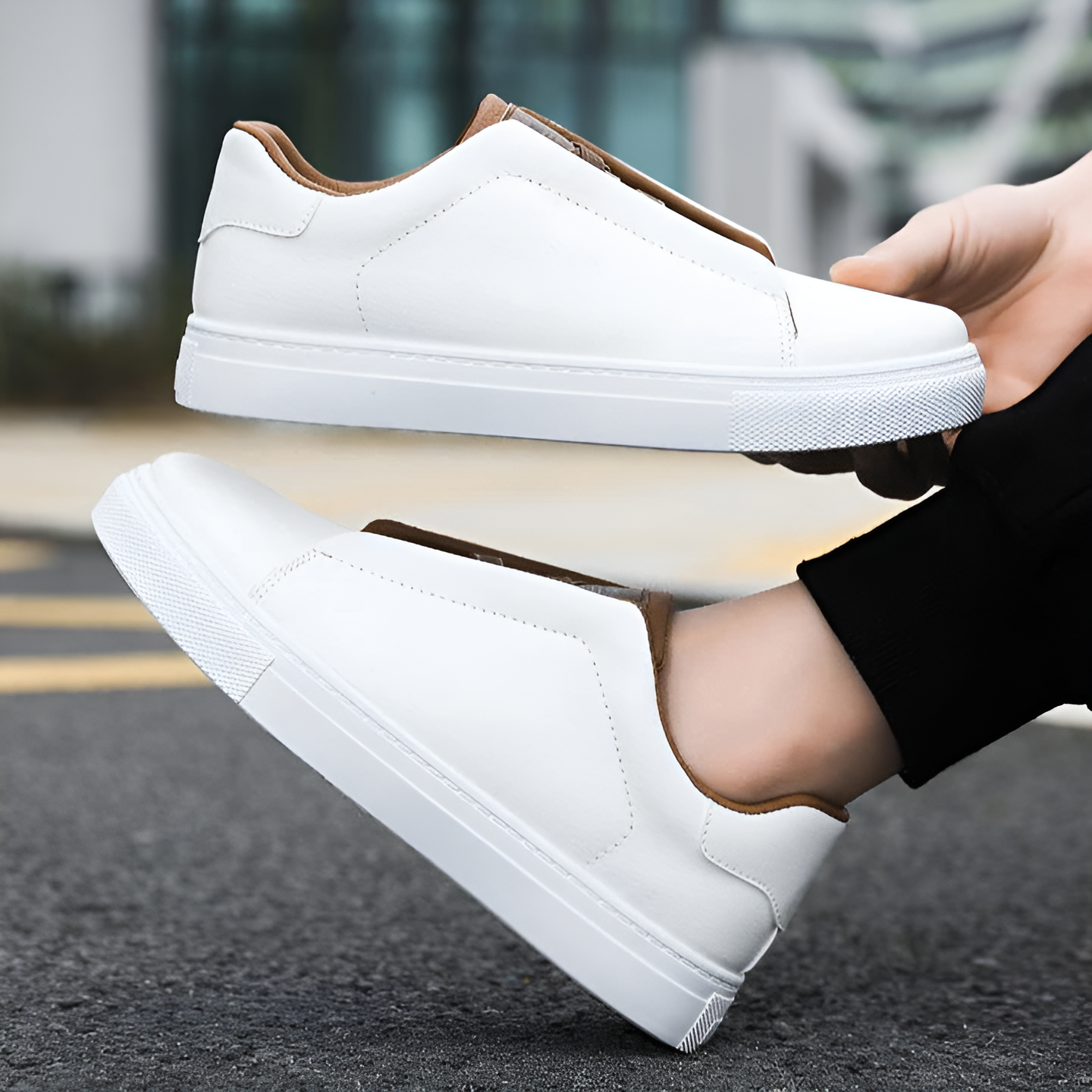 Herren - Slip-On Sneaker - Leichte Material - Gepolsterte Einlegesohle - Ideal für Freizeitaktivitäten