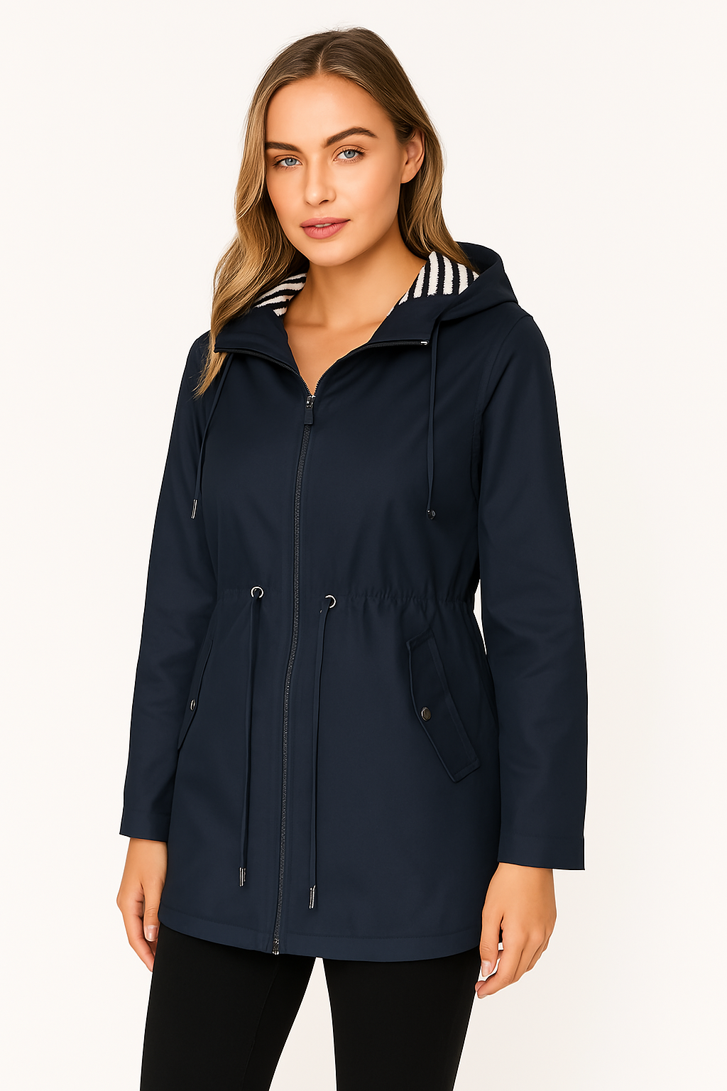 Damen - Leichte Regenjacke mit Kapuze - Wasserdichte - Stylisches und funktionales Allwetter-Essential