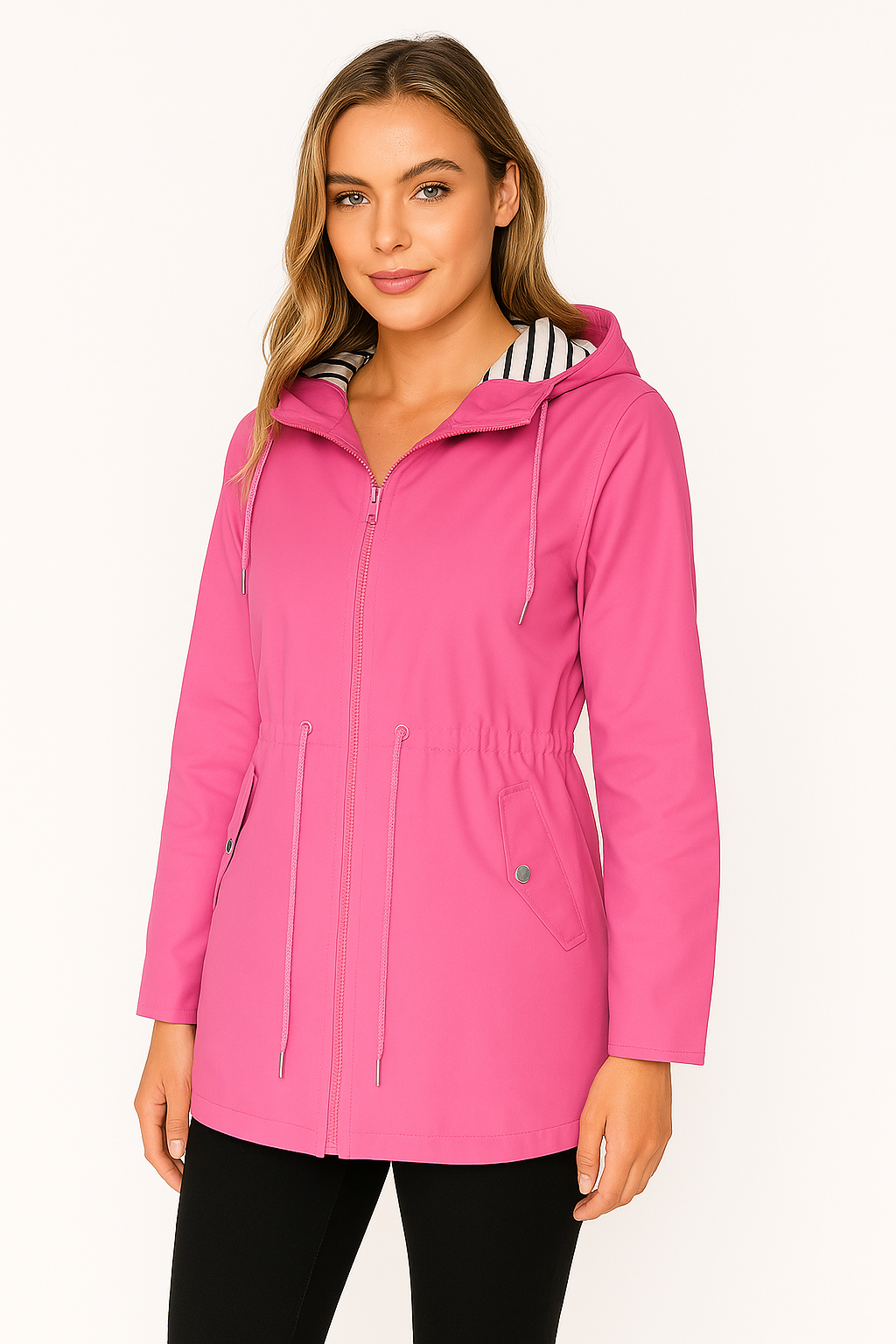 Damen - Leichte Regenjacke mit Kapuze - Wasserdichte - Stylisches und funktionales Allwetter-Essential