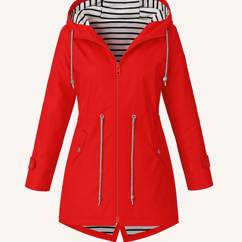 Damen - Leichte Regenjacke mit Kapuze - Wasserdichte - Stylisches und funktionales Allwetter-Essential