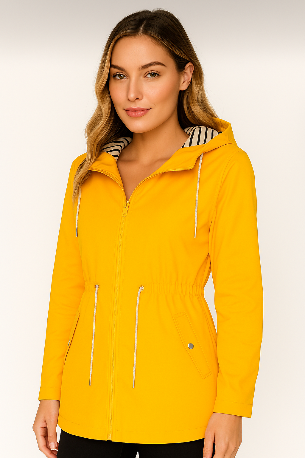 Damen - Leichte Regenjacke mit Kapuze - Wasserdichte - Stylisches und funktionales Allwetter-Essential