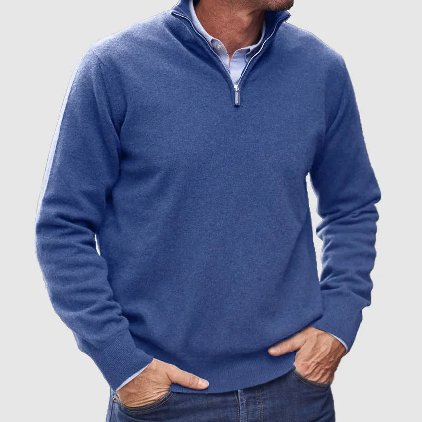 Herren - Pullover - Reinem Kaschmir - Reißverschluss - Eleganter Pullover für stilvolle Outfits