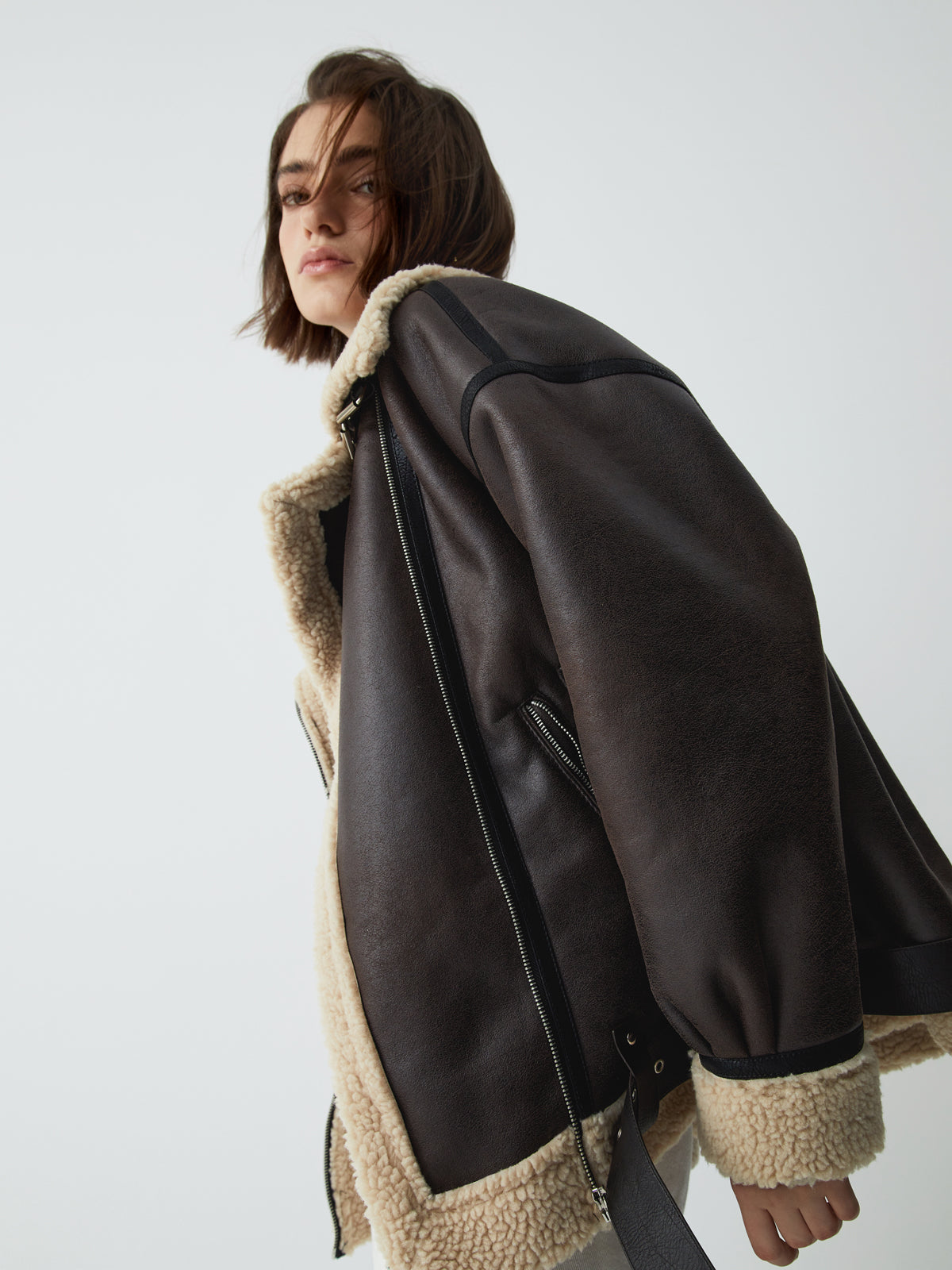 Damen - Kunstpelz Jacke - Leder - Elegante & Gemütliche - Oberbekleidung für Stilbewusste