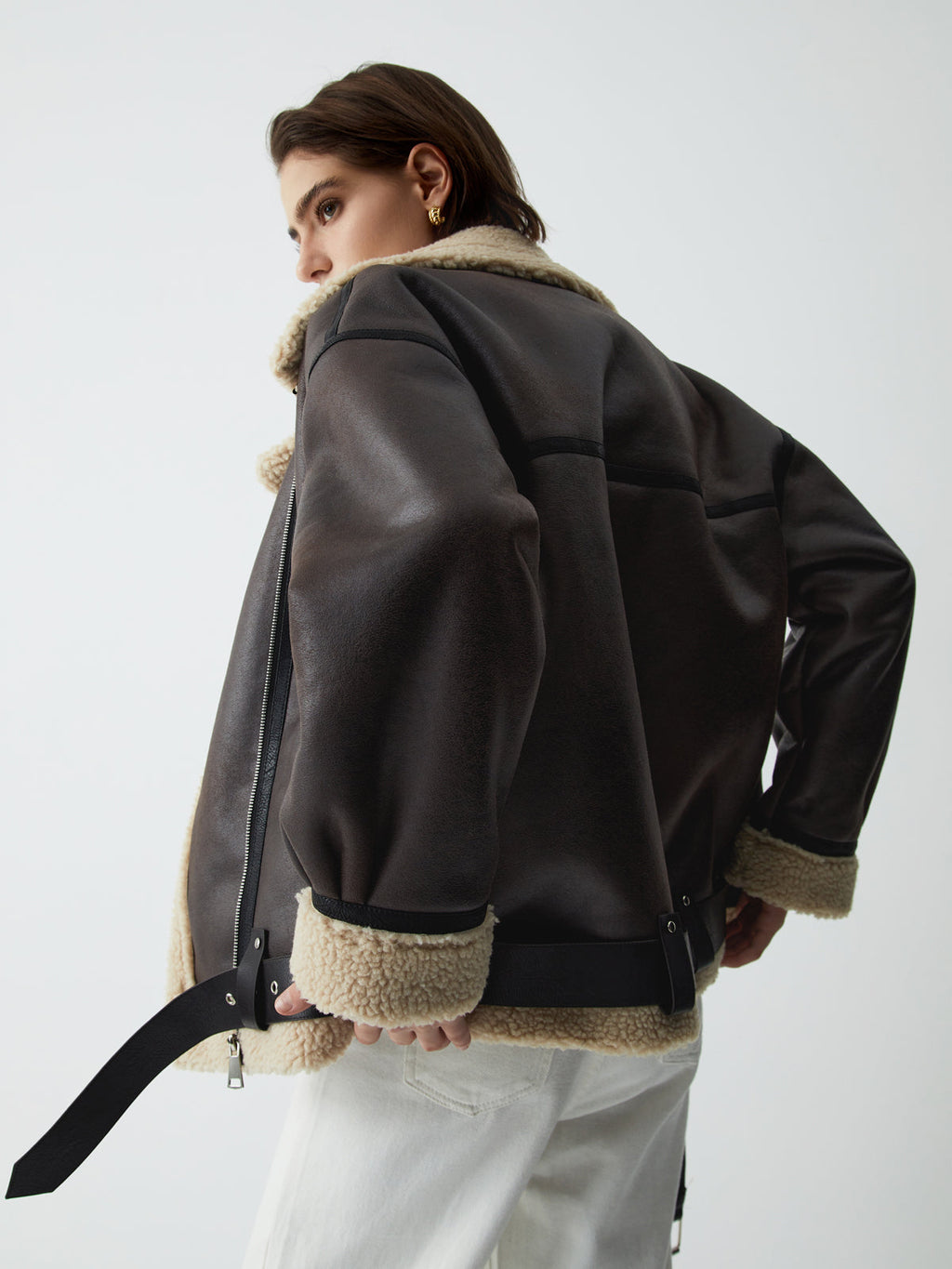 Damen - Kunstpelz Jacke - Leder - Elegante & Gemütliche - Oberbekleidung für Stilbewusste