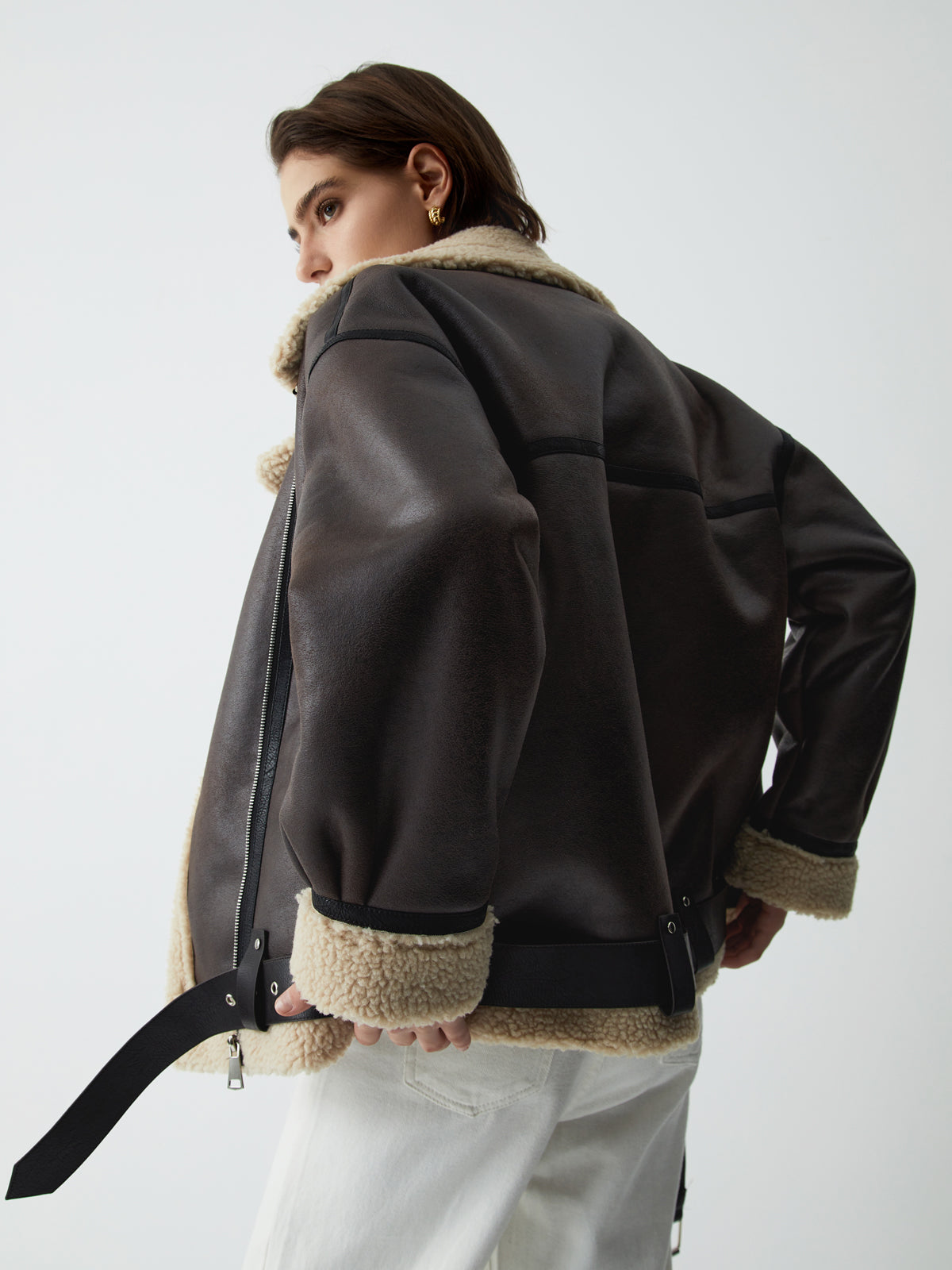 Damen - Kunstpelz Jacke - Leder - Elegante & Gemütliche - Oberbekleidung für Stilbewusste
