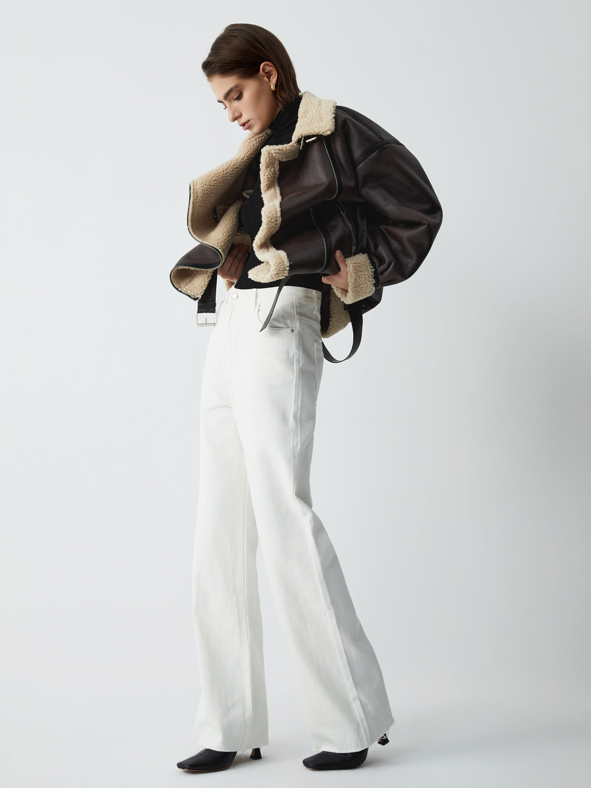 Damen - Kunstpelz Jacke - Leder - Elegante & Gemütliche - Oberbekleidung für Stilbewusste