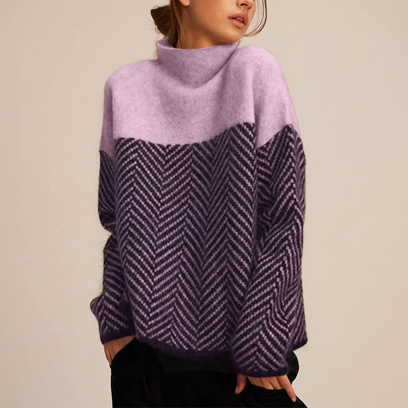 Damen - Trendiger pullover - Rollkragen - Weicher Strick - Modisch und vielseitig für jeden Anlass
