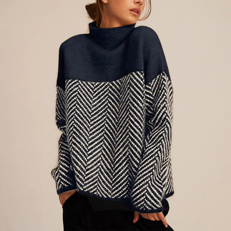 Damen - Trendiger pullover - Rollkragen - Weicher Strick - Modisch und vielseitig für jeden Anlass