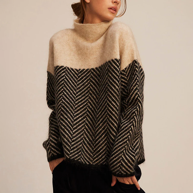 Damen - Trendiger pullover - Rollkragen - Weicher Strick - Modisch und vielseitig für jeden Anlass