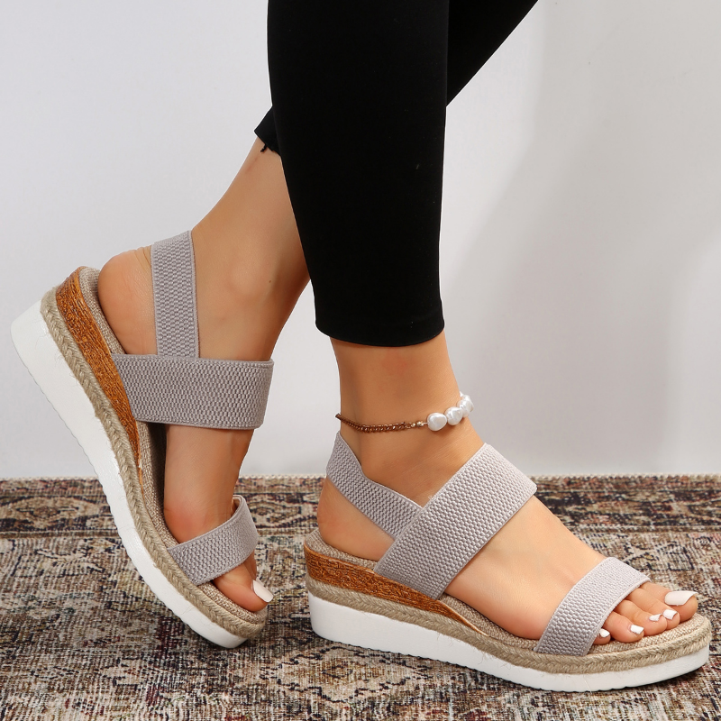 Damen - Comfort Sandalen - Weiches Material - Bequeme Casual Schuhe für jeden Anlass
