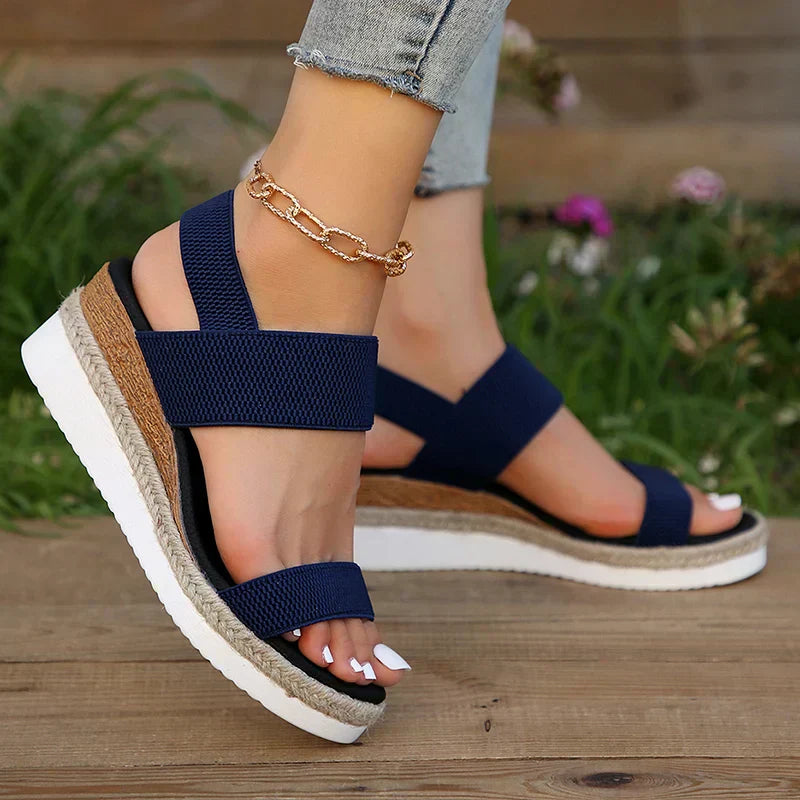 Damen - Comfort Sandalen - Weiches Material - Bequeme Casual Schuhe für jeden Anlass