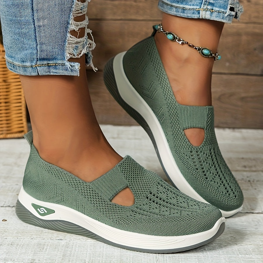 Damen - Slip-On Sneakers - Haltbares Material  - Perfekt für Casual Walking - Vielseitige Freizeit Schuhe