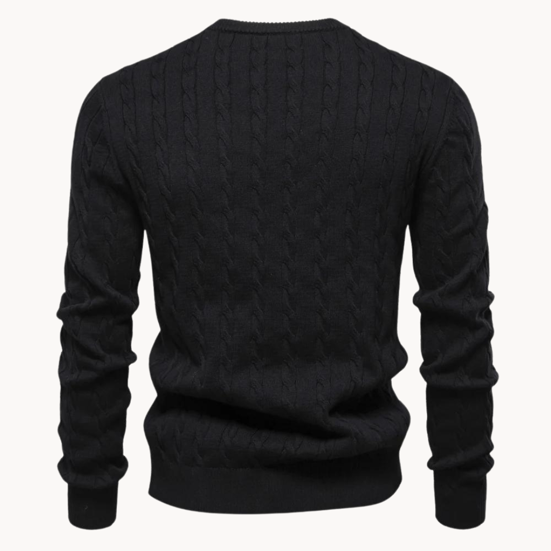 Herren - Zopfstrick Pullover - Weicher Stoff - Warmer Ponty - Lässiger und bequemer Pullover für jeden Anlass