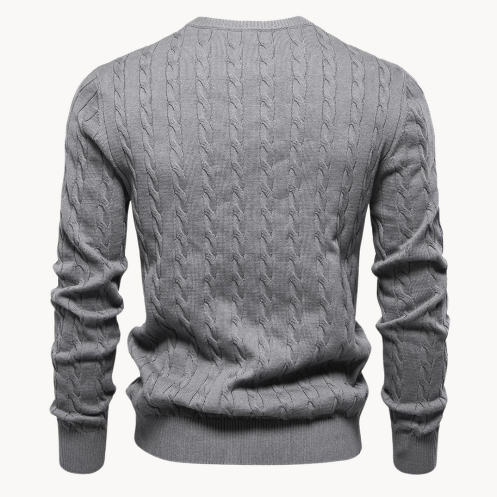 Herren - Zopfstrick Pullover - Weicher Stoff - Warmer Ponty - Lässiger und bequemer Pullover für jeden Anlass