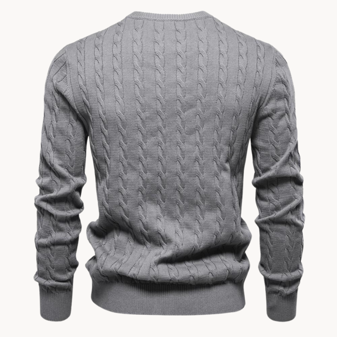Herren - Zopfstrick Pullover - Weicher Stoff - Warmer Ponty - Lässiger und bequemer Pullover für jeden Anlass