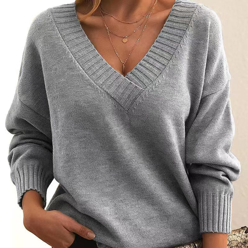 Damen - Stylischer Pullover - Weiches Strickmaterial - Gemütliche Alltagslooks