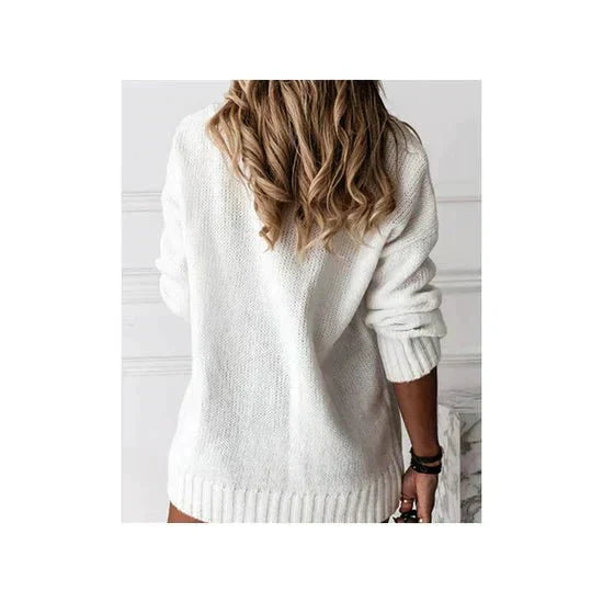 Damen - Stylischer Pullover - Weiches Strickmaterial - Gemütliche Alltagslooks