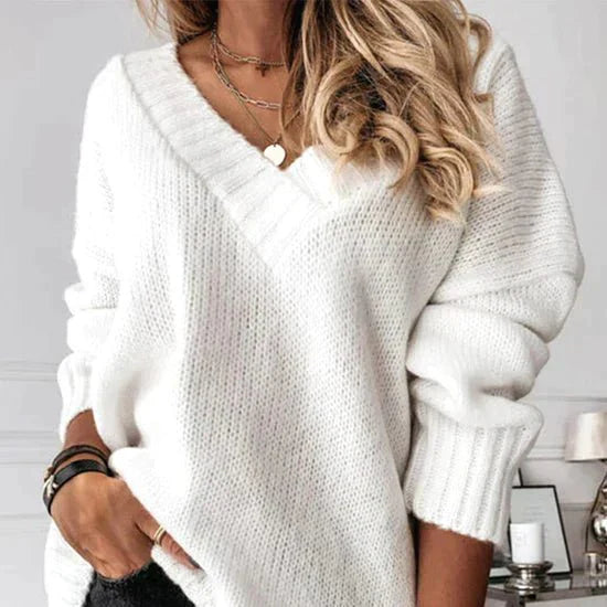 Damen - Stylischer Pullover - Weiches Strickmaterial - Gemütliche Alltagslooks