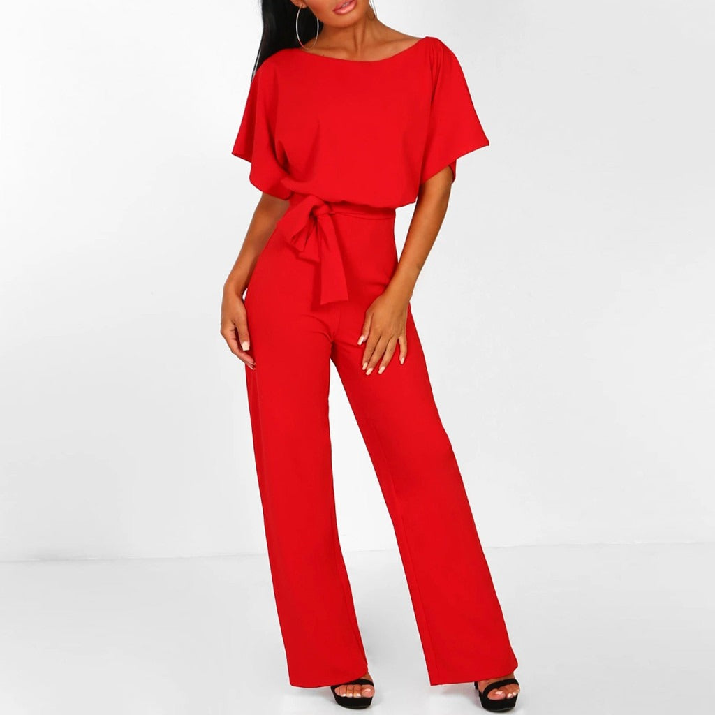 Damen - Eleganter Jumpsuit - Hochwertiger Stoff - Lässiger Stil für jeden Anlass