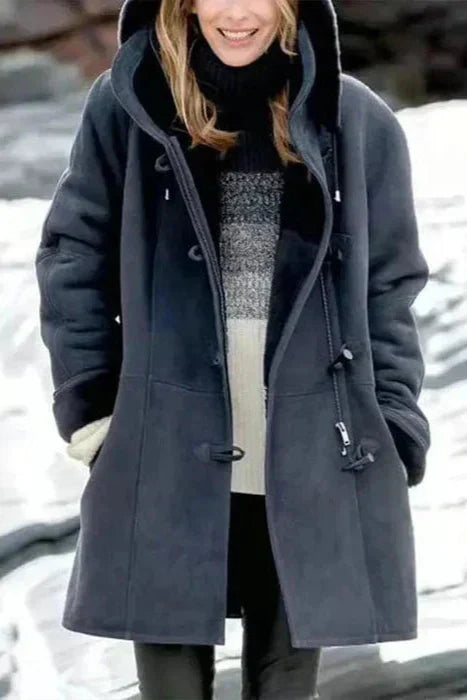 Damen - Mantel mit Kapuze - Fleece gefüttert - Winter Outdoorbekleidung