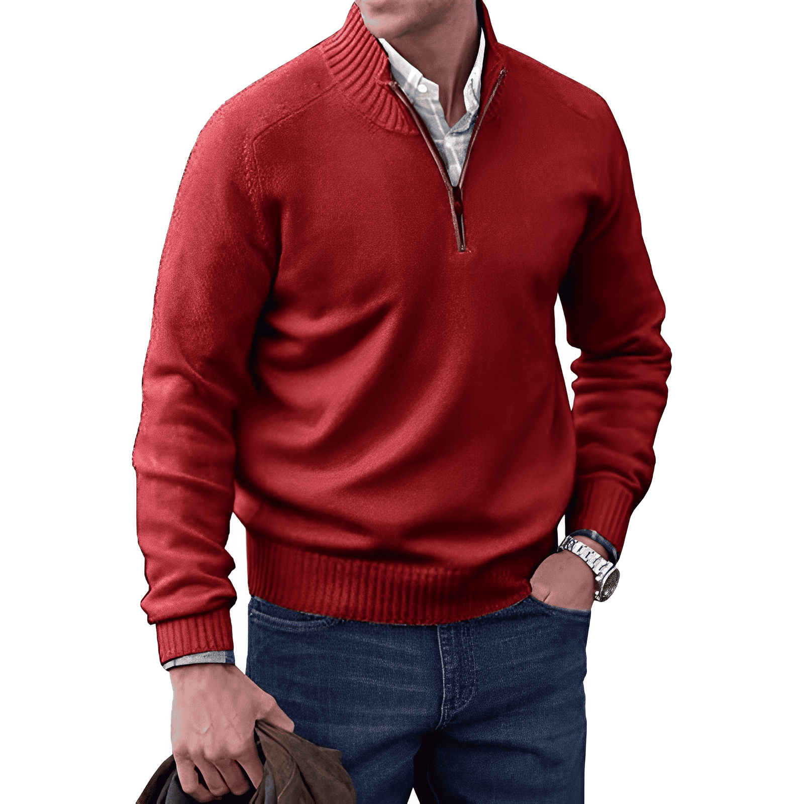 Herren - Bequemer Langarm Pullover - Weicher Strick - Lässiger Stil für jede Jahreszeit