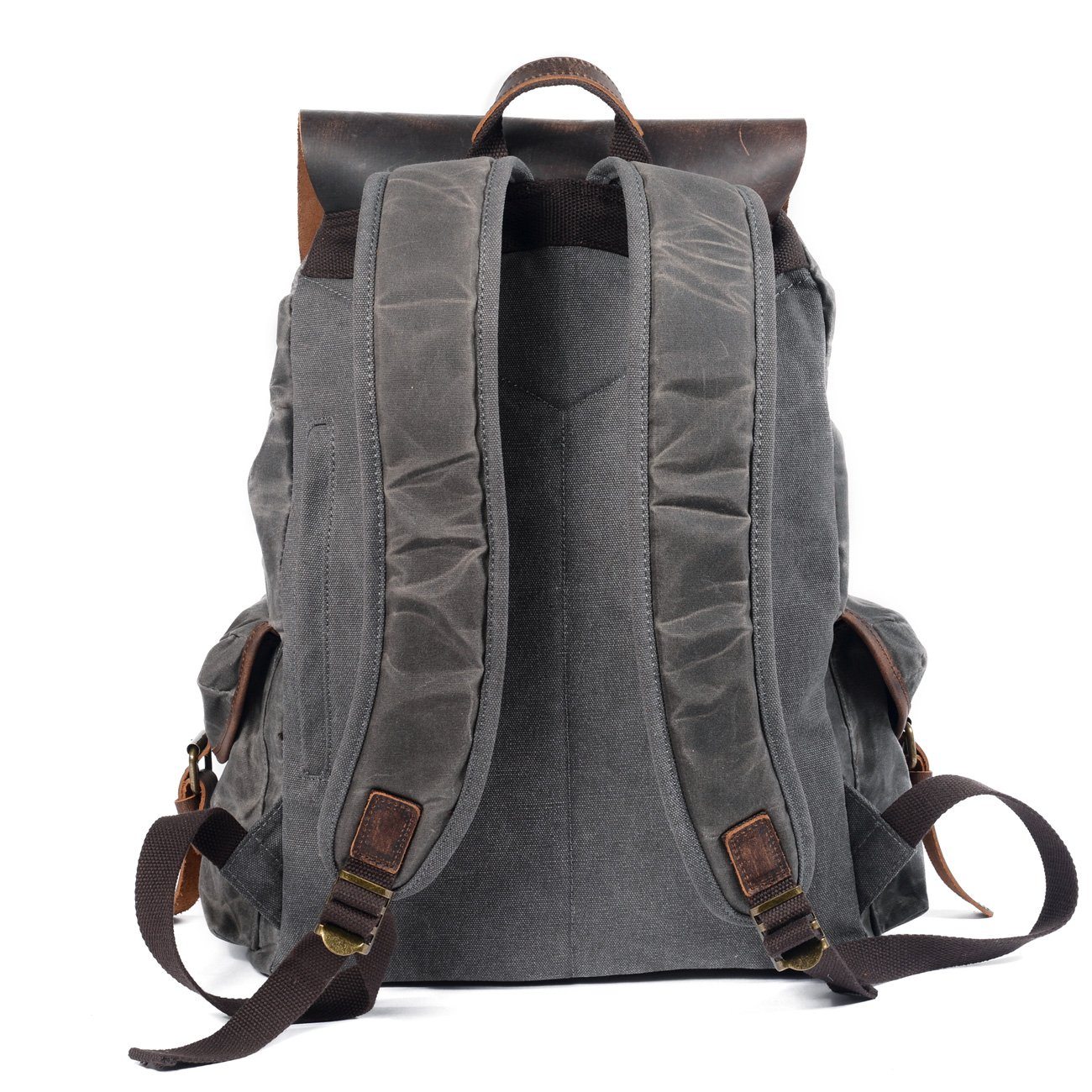 Unisex - 25L Segeltuch Rucksack - Leder - Stylischer & Langlebiger Begleiter für Alltag und Abenteuer