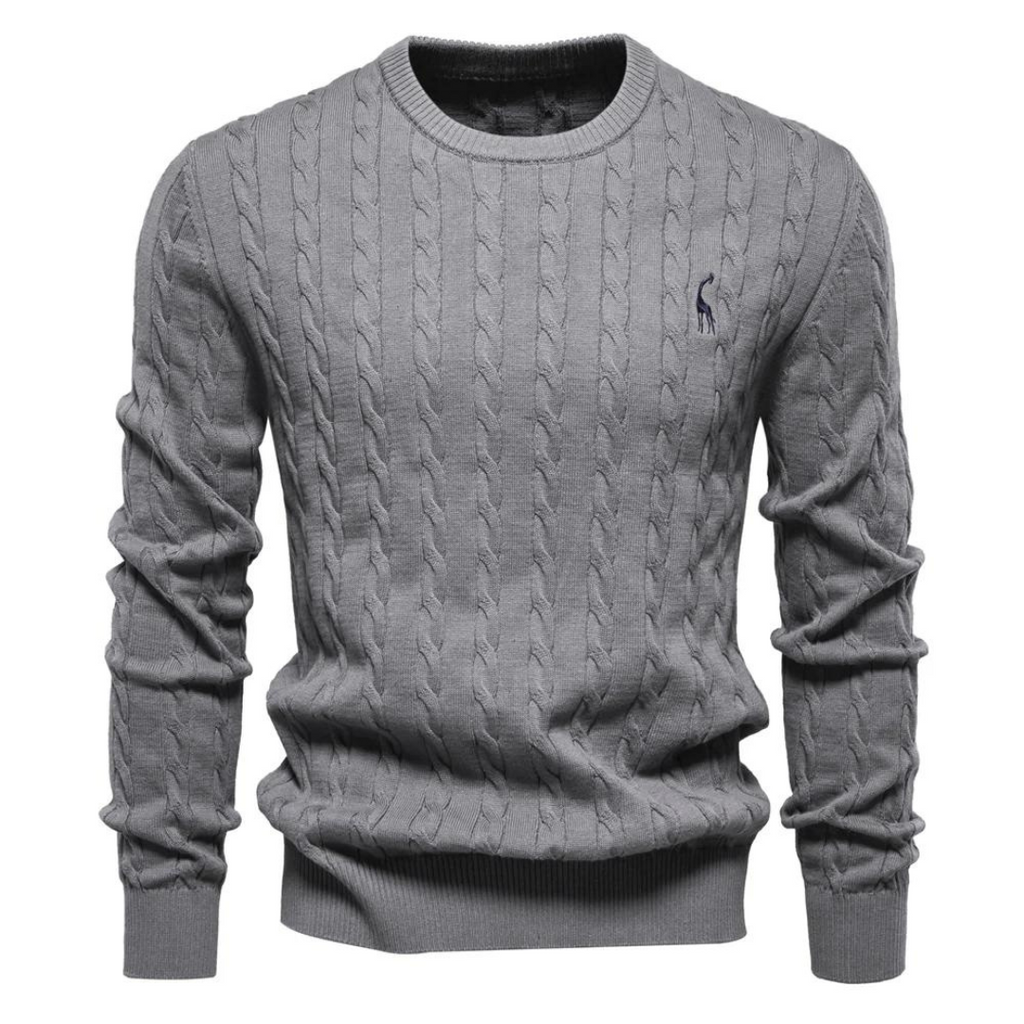 Herren - Zopfstrick Pullover - Weicher Stoff - Warmer Ponty - Lässiger und bequemer Pullover für jeden Anlass